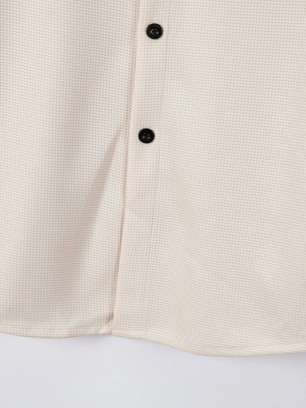 Men's Waffle Shirt Fashionable Stand-Up Collar Button Shirt and Trousers 1/2 Pieces Comfortable Breathable Casual
