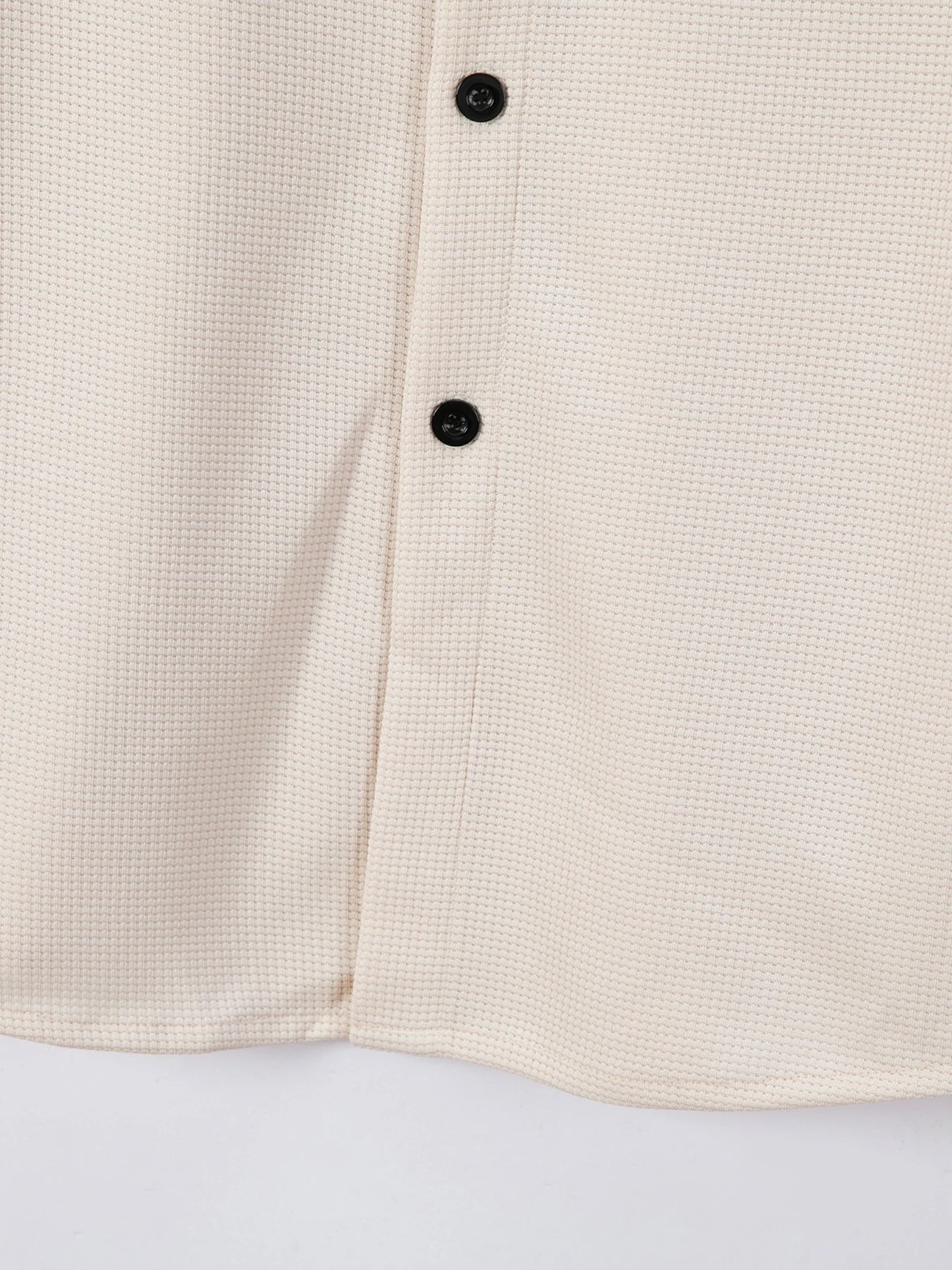 Men's Waffle Shirt Fashionable Stand-Up Collar Button Shirt and Trousers 1/2 Pieces Comfortable Breathable Casual