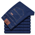 2026 New Men's Straight Denim Pants  Brand Clothes Black Blue  Jeans Classic Washed Stretch Cotton Business Casual Pants