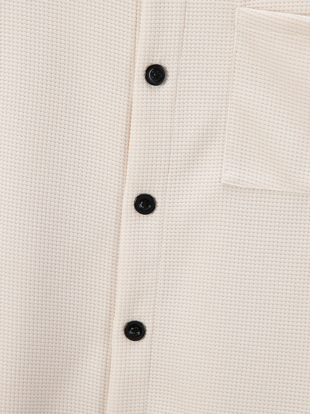 Men's Waffle Shirt Fashionable Stand-Up Collar Button Shirt and Trousers 1/2 Pieces Comfortable Breathable Casual