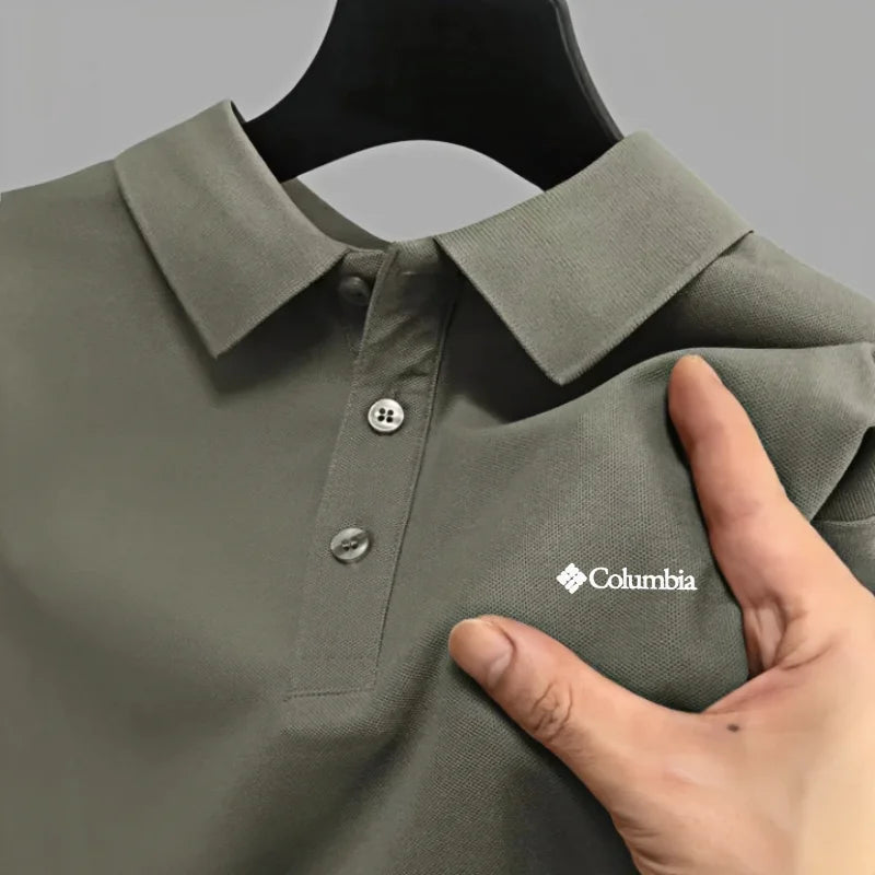 Men's short sleeved polo shirt high-end brand embroidered top 2026 summer new solid color comfortable and casual lapel T-shirt