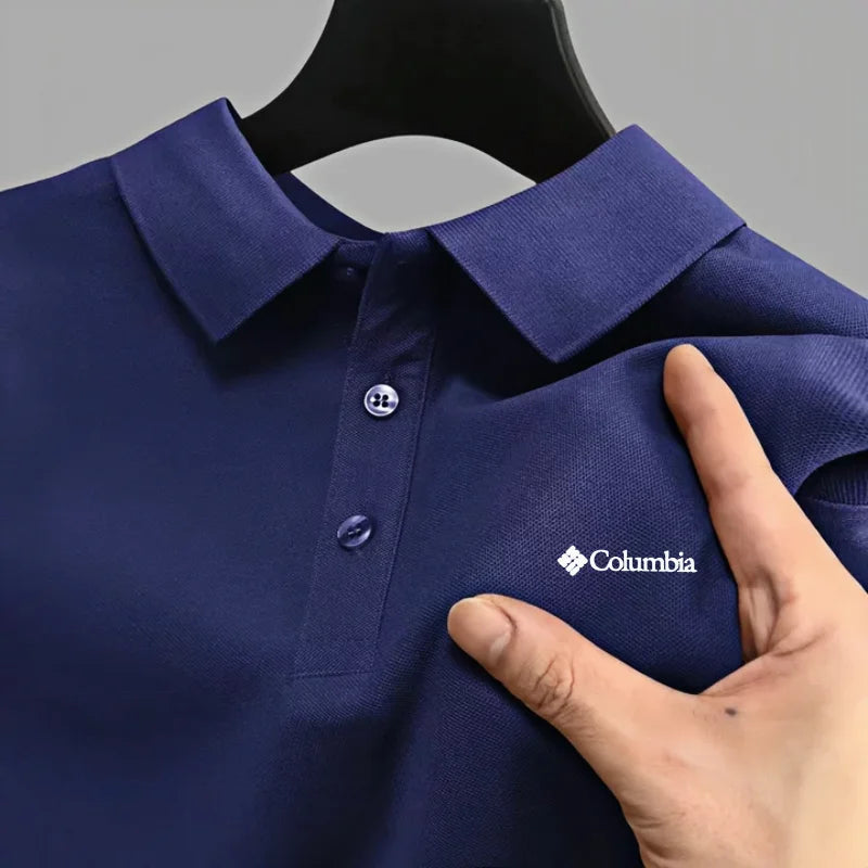 Men's short sleeved polo shirt high-end brand embroidered top 2026 summer new solid color comfortable and casual lapel T-shirt