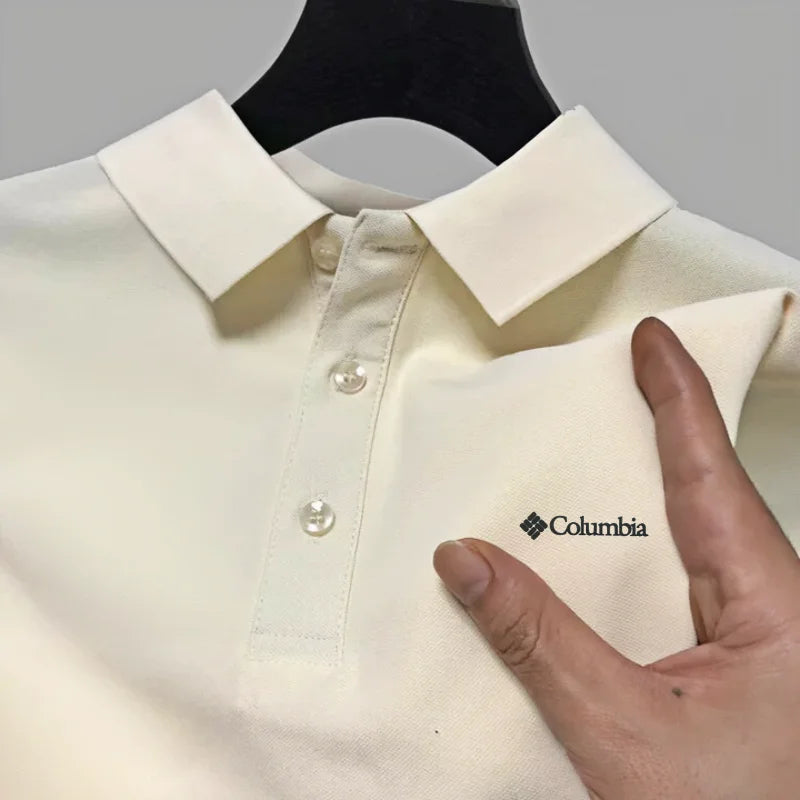 Men's short sleeved polo shirt high-end brand embroidered top 2026 summer new solid color comfortable and casual lapel T-shirt