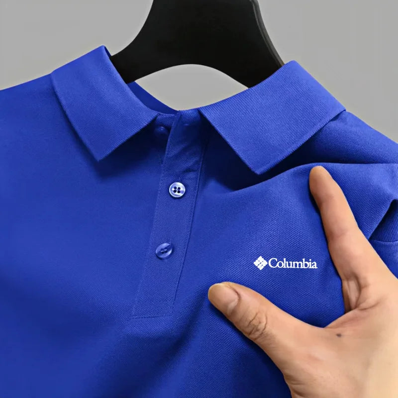 Men's short sleeved polo shirt high-end brand embroidered top 2026 summer new solid color comfortable and casual lapel T-shirt