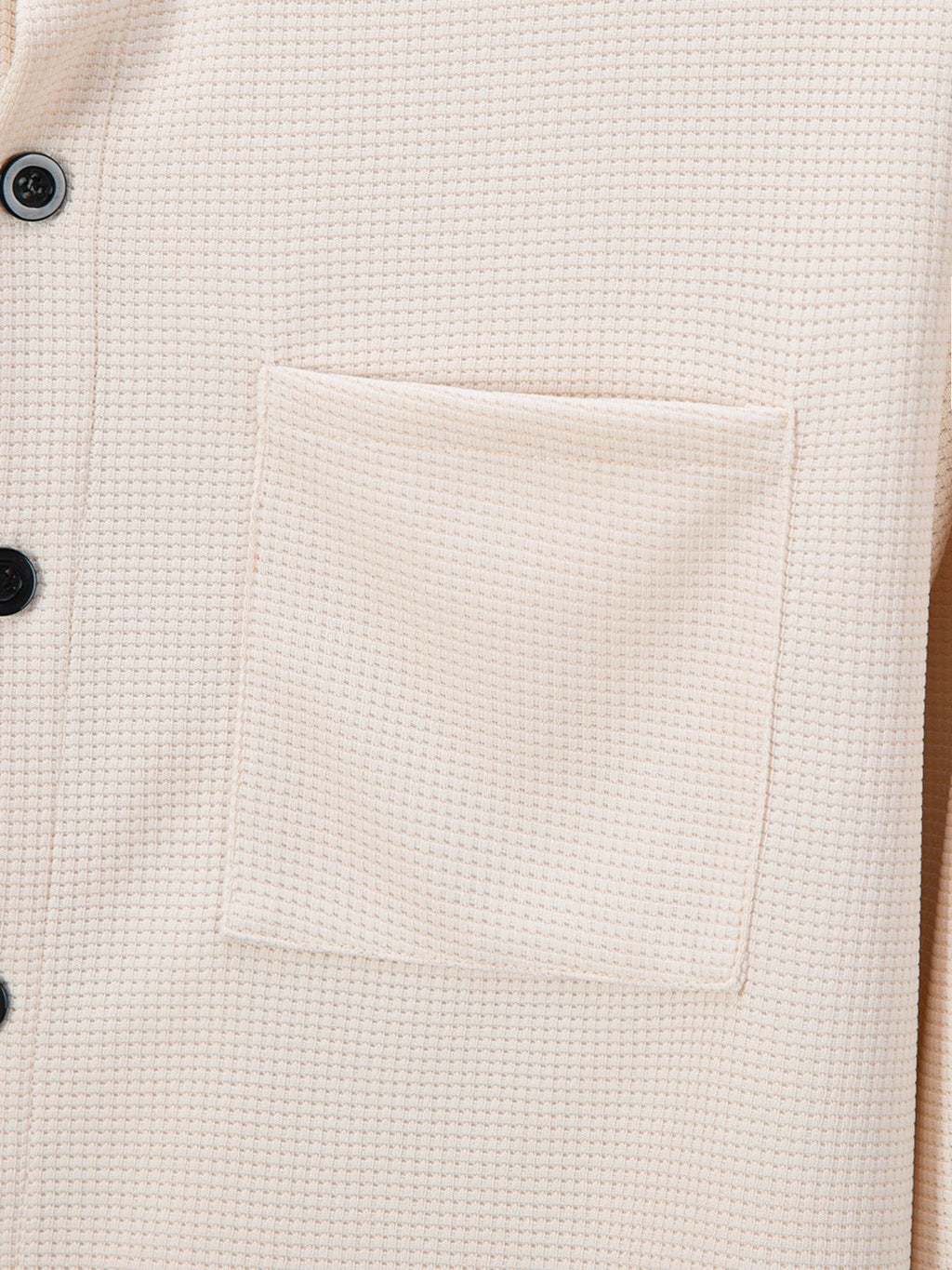 Men's Waffle Shirt Fashionable Stand-Up Collar Button Shirt and Trousers 1/2 Pieces Comfortable Breathable Casual