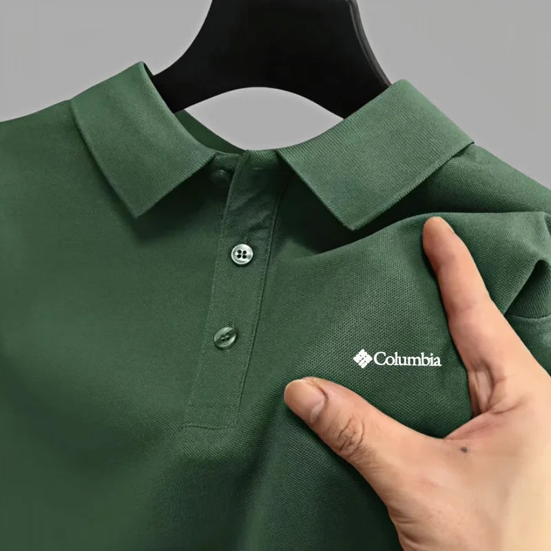 Men's short sleeved polo shirt high-end brand embroidered top 2026 summer new solid color comfortable and casual lapel T-shirt